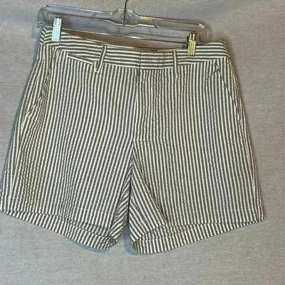 NWT Women’s Chino Shorts by a new day Size 8 5 inch inseam Tan and Cream Stripe - Picture 2 of 6